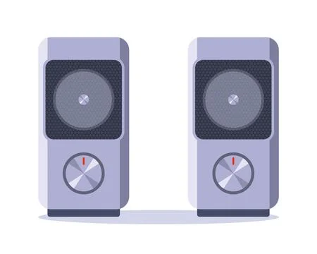 Gray music computer speakers. Stock Illustration