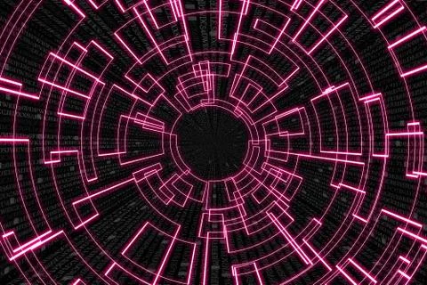 Gray nad red circular glow wave. scifi or game background. Stockillustratie