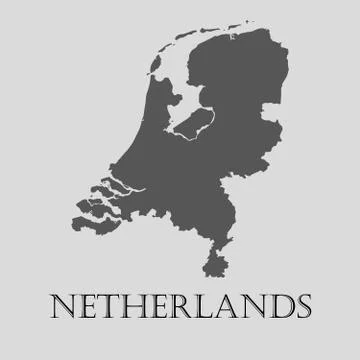 Gray Netherlands map - vector illustration Stock Illustration