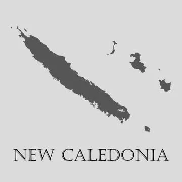 Gray New Caledonia map - vector illustration Stock Illustration