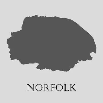 Gray Norfolk map - vector illustration Stock Illustration