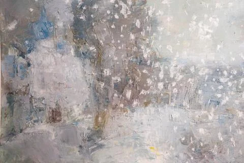Gray old wall with layers of paint. Concrete texture. Oil paint on canvas Stock Photos