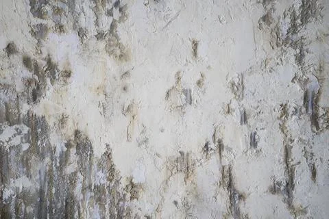 Gray old wall with layers of paint. Concrete texture. Oil paint on canvas Stock Photos