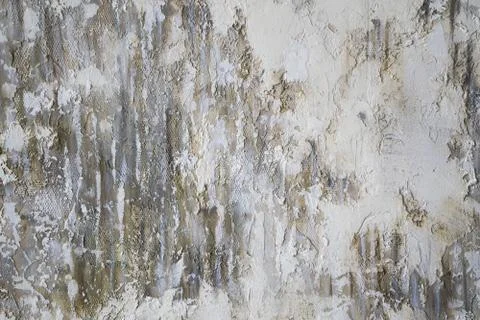 Gray old wall with layers of paint. Concrete texture. Oil paint on canvas Stock Photos