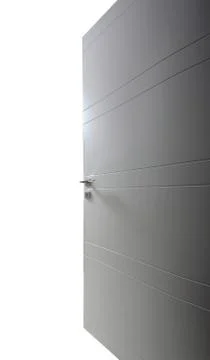 Gray open door Stock Photos