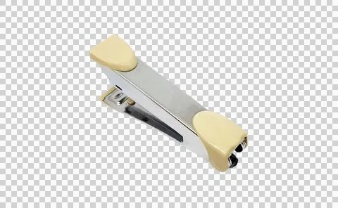 Gray or grey stapler isolated on white background with clipping path. Stock Photos