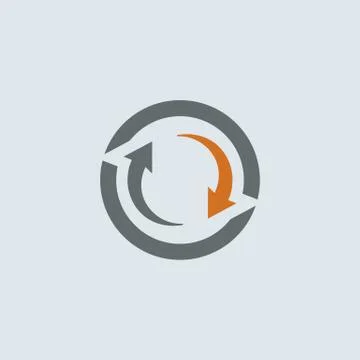 Gray-orange Cycle Round Icon Stock Illustration