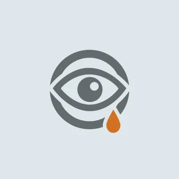 Gray-orange Running Eye Round Icon Stock Illustration