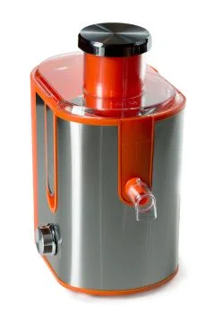 Gray-orange squeezer isolated on white background Stock Photos