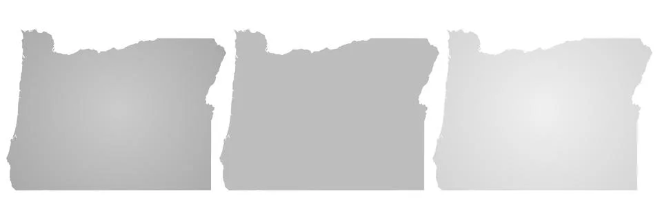 Gray Oregon map sets on white background. United States of America, usa, us Stock Illustration