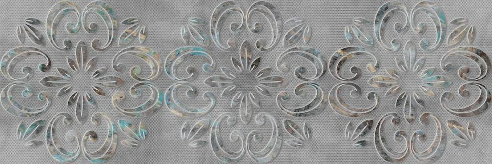 Gray ornament pattern with cement wall texture イラスト素材