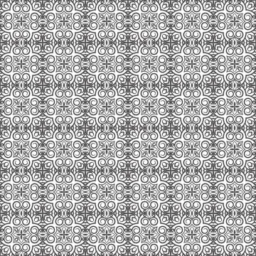 Gray ornate pattern, seamless textile design, digital background, fabric prin Illustrazione stock