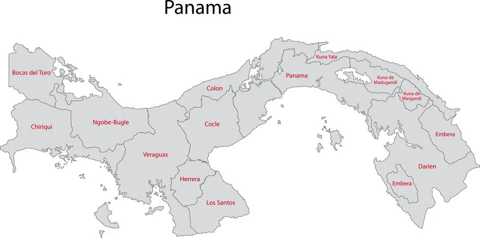 Gray panama map Stock Illustration