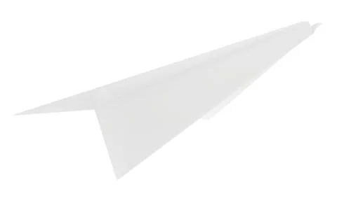 Gray paper plane. Isolated on white background Illustrazione stock
