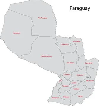 Gray paraguay map Illustrazione stock