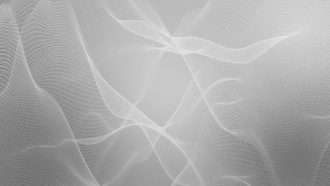 Gray Particle Dotted Wave Lines Loop Futuristic Technology Background 4K Vídeo Stock 334991935