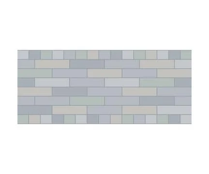 Gray path of bricks. View from above. Vector illustration on a white background. Illustrazione stock