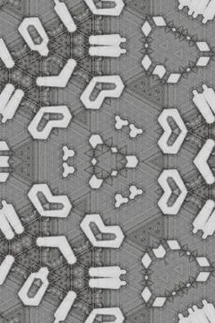 Gray pattern with polygon and arrow-shaped figures Stock Photos