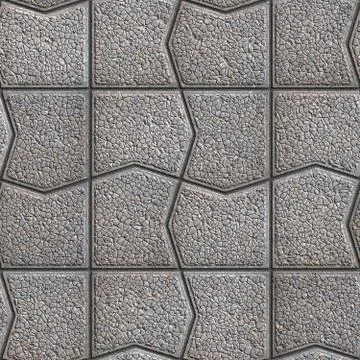 Gray Pavement with a Pattern of Cracked Squares. Illustrazione stock
