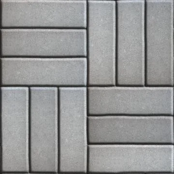 Gray Paving Slabs of Rectangles Laid Out on Three Pieces Perpendicular to Each Stock Illustration