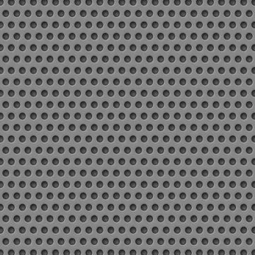 Gray perforated background, many of the same holes - Vector Illustrazione stock