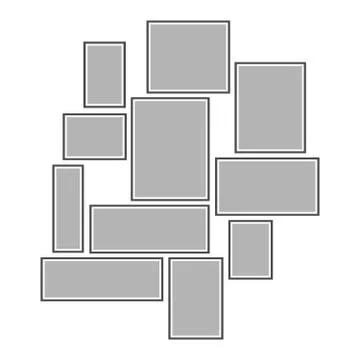 Gray photo frames Illustrazione stock