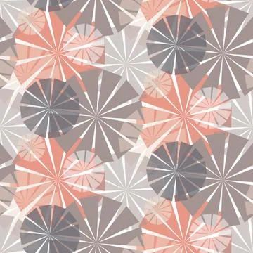Gray pink pastel seamless pattern with umbrella, illustration for decoration Stock Illustration