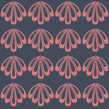 Gray pink seamless pattern sea shell clam, creative background Stock Illustration