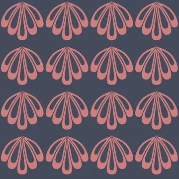 Gray pink seamless pattern sea shell clam, creative background Stock Illustration