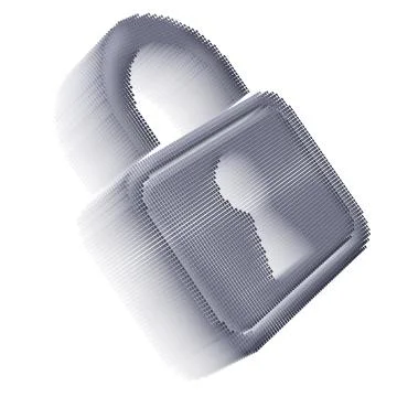 Gray pixel icon-like image of padlock Stock Illustration