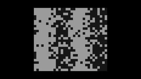 Gray Pixel Square with Dark Central Gap Vector Stock Illustration