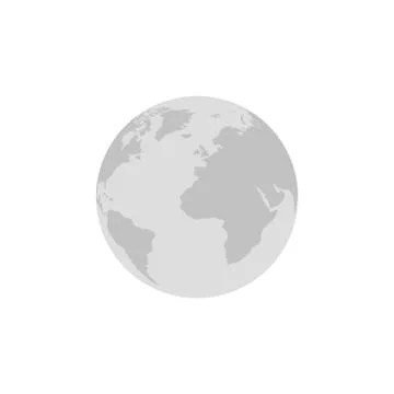 Gray planet earth in a flat style is isolated on a white background. Web icon Stockillustratie
