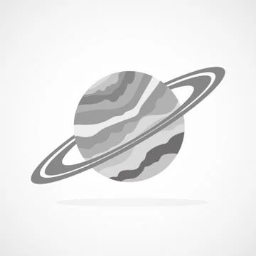 Gray planet icon. Vector illustration Stock Illustration