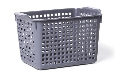 Gray plastic basket Stock Photos