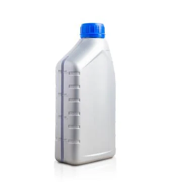 Gray plastic can machine lubricating oil bottle 1 liter 스톡 사진