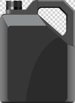 Gray plastic container with handle. Cap on top. Used to store and transport.. Illustrazione stock