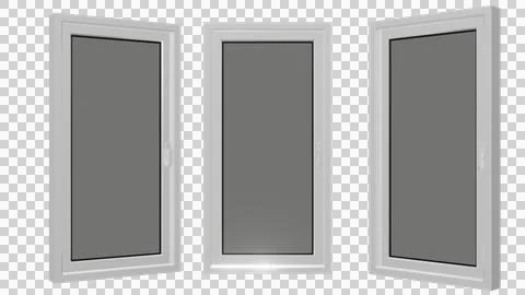 Gray plastic euro window on isolated background Stock Illustration