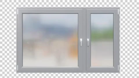 Gray plastic euro window on isolated background Illustration