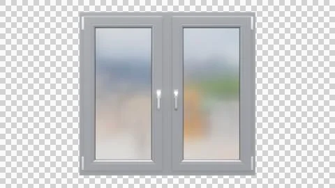 Gray plastic euro window on isolated background Illustration