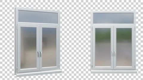 Gray plastic euro window on isolated background Stock Illustration