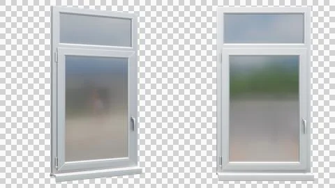 Gray plastic euro window on isolated background Illustration