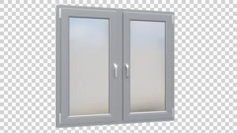 Gray plastic euro window on isolated background Stock Illustration