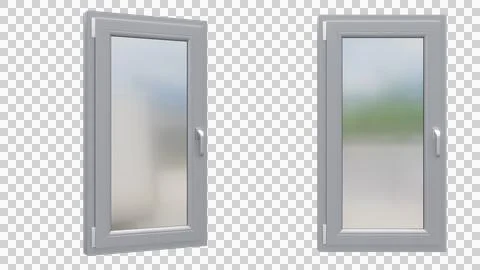 Gray plastic euro window on isolated background Stock Illustration