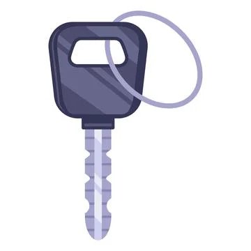 Gray plastic key from the front door of a private house. Stock Illustration