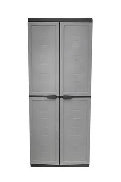 Gray plastic wardrobe isolated on white background Stock Photos