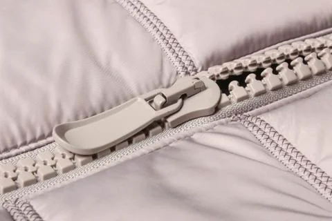 Gray plastic zipper Stock Photos