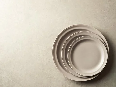 Gray plate by size Stock Photos