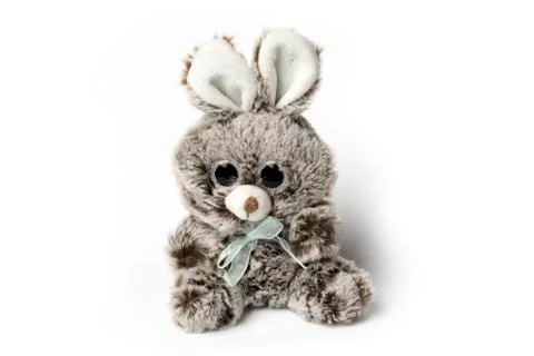 Gray plush rabbit Stock Photos