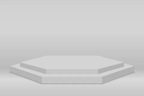 Gray podium, platform for presentation. Presentation circle of white platform Stock Illustration