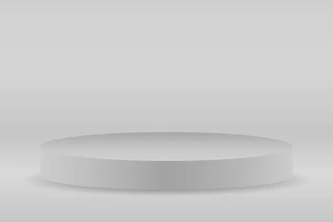 Gray podium, platform for presentation. Presentation circle of white platform Stock Illustration